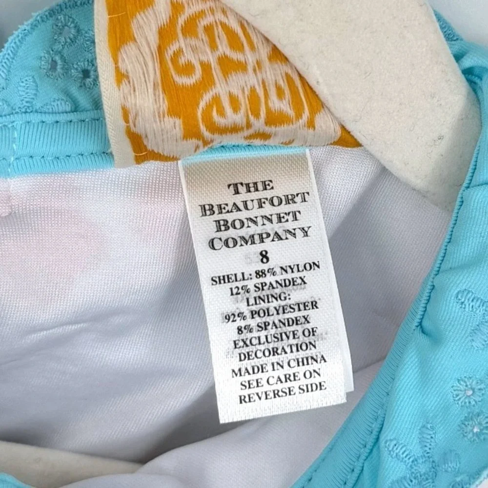 The Beaufort Bonnet Company Girl's Sarasota Surf Swimsuit Strawberry Floral Sz 8
